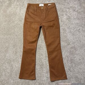 FRAME Le Crop Mini Boot Coated Jeans Caramel Size 25 LCMBCT465 Brown Mid Rise